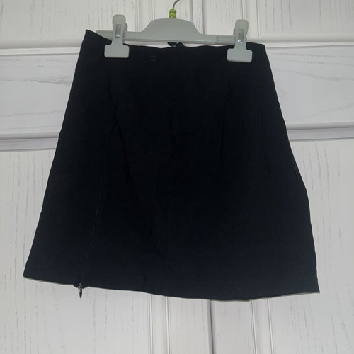 M&F black skirt with side and front zippers, size M