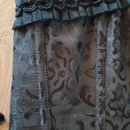 Corset black gothic with lace used, jacquard pattern, boning, size M