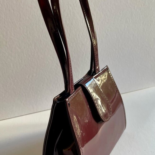 Dark Bordeaux glossy bag like new