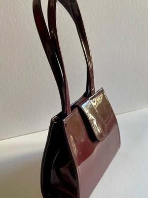 Dark Bordeaux glossy bag like new