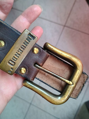 Ζώνη Levi's Innuendo unisex δέρμα μεταχειρισμένη, καφέ