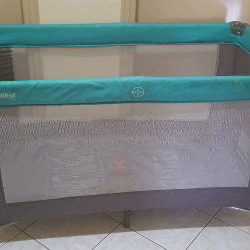 Fillikid playpen used with Greco strom mattress