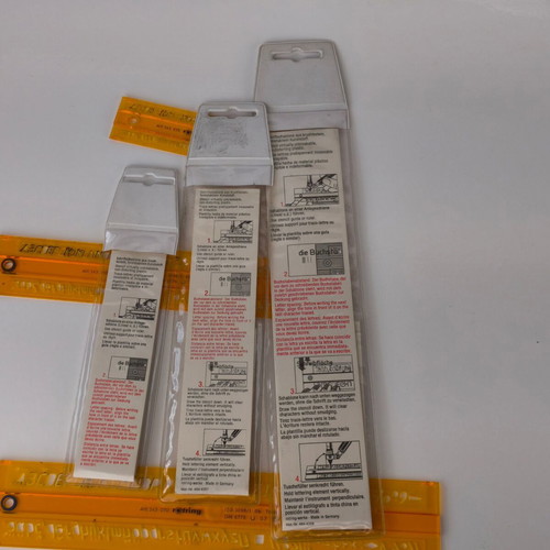 Rotring ISO DIN Technical Drawing Stencil Set used, 3 sizes