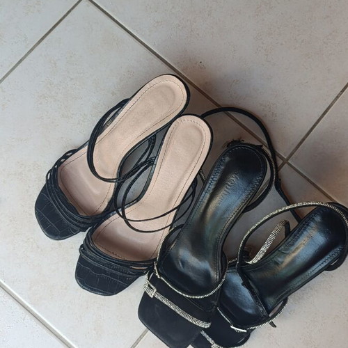 Two pairs of sandals like new, size 37, black