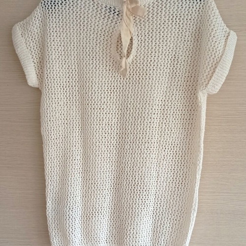 Esmara knitted oversized cream sweater used, perforated design