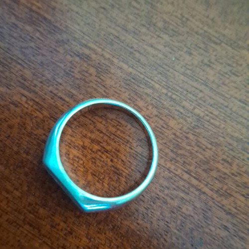 Copper ring in silver tone like new