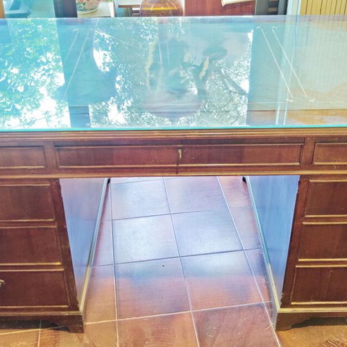 Varangis Classic English Executive Desk used, leather top