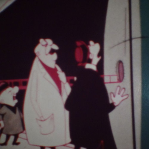 Super 8mm film "Destination Magoo" used, color, sound animation