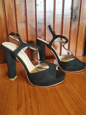 Black suede sandals "super model" size 38 like new