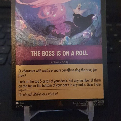 Disney Lorcana Inklands The Boss Is On A Roll Rare Foil card like new