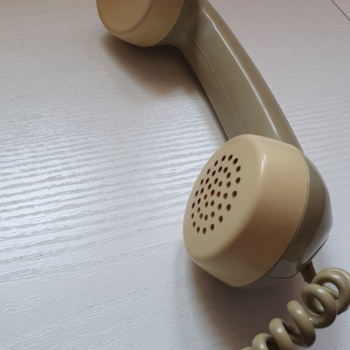 Siemens vintage rotary dial landline phone used, 1970s design