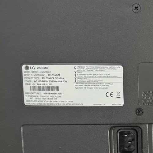 LG 22LD350 TV used with remote control