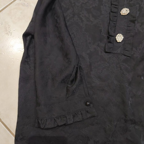 Monnalisa black blouse like new with embossed design and decorative buttons