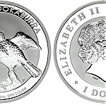  2011 $1 AUD Australia 1 oz 999 Fine Silver Elizabeth II Australian Kookaburra BU Perth Mint.