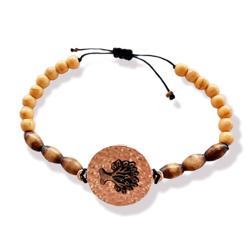 Bracelet with Howlite and Olive Design