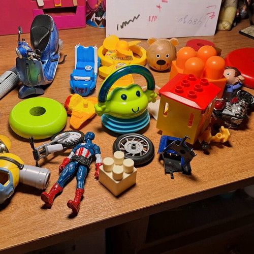 Children's toys used, pack with missing parts