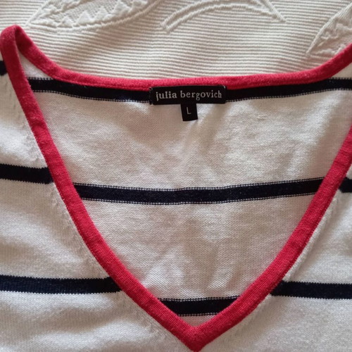 Vintage Julia Bergovich knitted mariniera top with red details size M