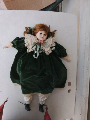 Vintage porcelain doll like new, 54cm height