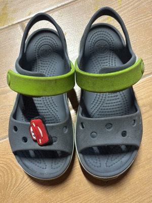 Crocs C11 used gray sandals with wear