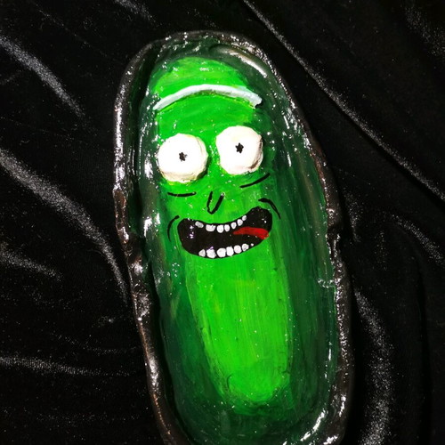 Pickle Rick ashtray handmade from clay new