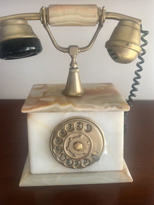 Τηλέφωνο μαρμάρου σαν καινούργιο, μπεζ, ενσύρματο