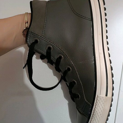 Converse All Star leather sneakers used, gray, size 37