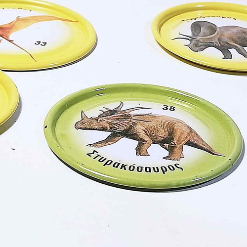 Nounou Fun Fun set of 16 metal tags dinosaur theme used
