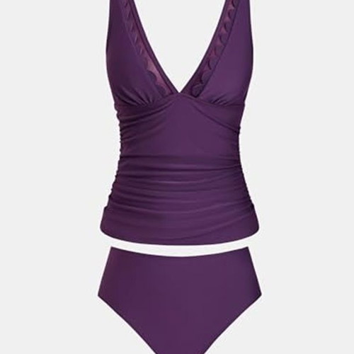 CUPSHE women's tankini two-piece set purple size M new
