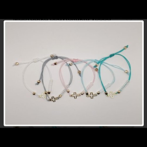 Baptism witness bracelets new, pack of 20 with gold cross