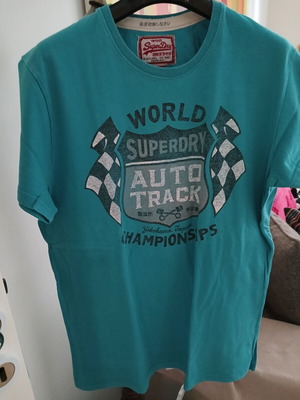 Superdry Vintage Black Label Tshirt Large, like new, blue