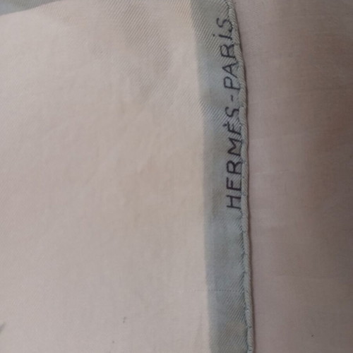 Hermes old scarf used, gray, 1951 rare piece