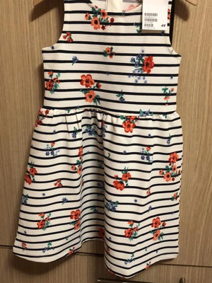 H&M striped floral dress for toddlers 2-4 years, brand new