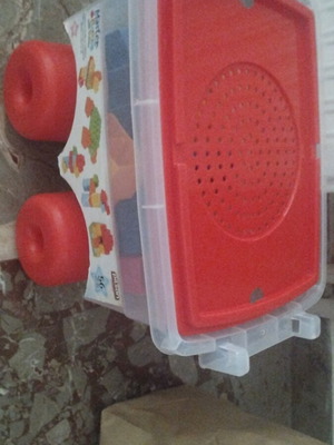 Toy truck with building blocks