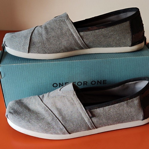 TOMS Classic casual shoes, Frost Grey Chambray, size 45