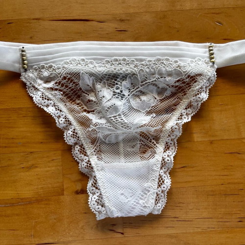 Luna white string underwear new, small