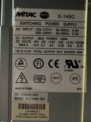 Τροφοδοτικά υπολογιστή Mitac X-145C και Hantol μεταχειρισμένα