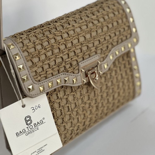 Bag to Bag Greece shoulder bag new, beige with straw texture