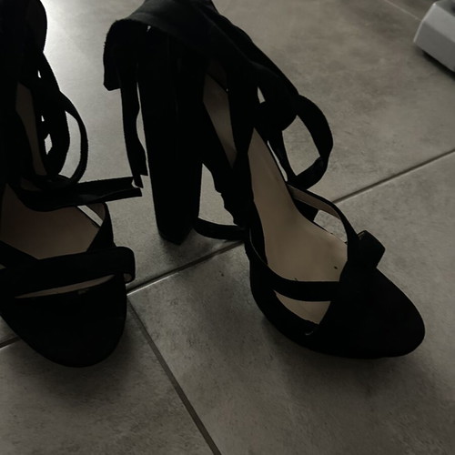 Sandals like new, black platform style, size 38