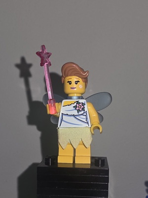 Lego CMF Series 8 Fairy minifigure used with stand and accessories