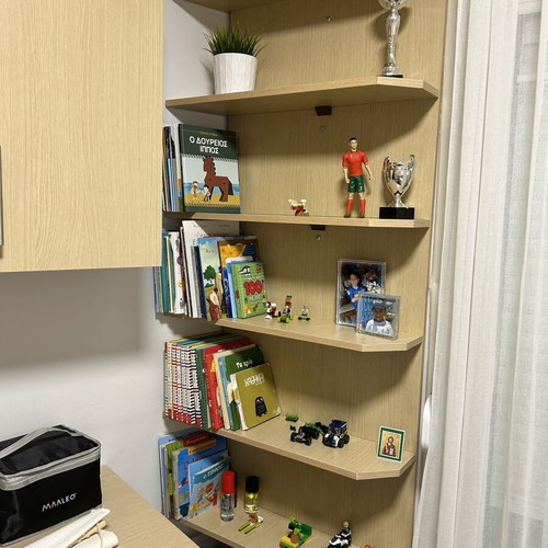 Desk with shelves, cabinets and bookcase