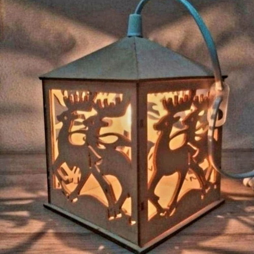 Wooden children's room pendant lamp with deer, like new