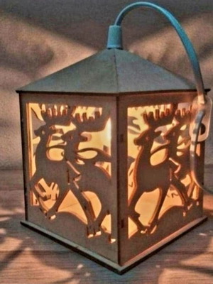 Wooden children's room pendant lamp with deer, like new