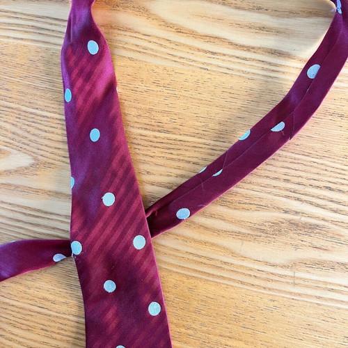 Vintage burgundy polka dot tie by Antsi