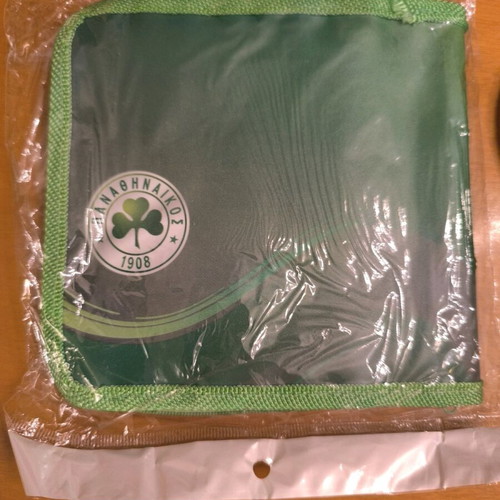 Panathinaikos memorabilia set new with pouch and car sunshade