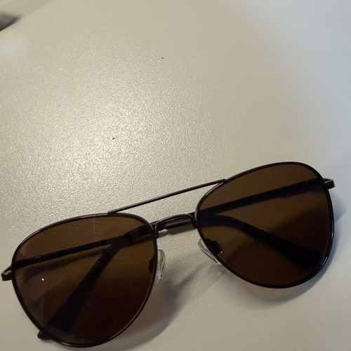 U.S. POLO ASSN. Aviator sunglasses like new, black metal frame, brown lenses