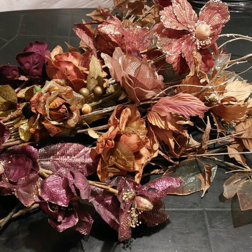Fabric flowers like new, pack of 17 pieces, 60-70cm