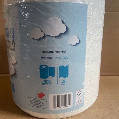 Auchan Kitchen Paper Roll 2-Ply new, 500 sheets