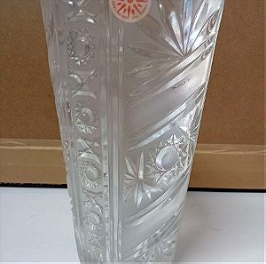 Handcut 24% Lead Cut Crystal 10" Vase 26x16