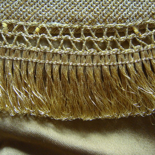 Vintage embroidered round table linen like new with gold thread