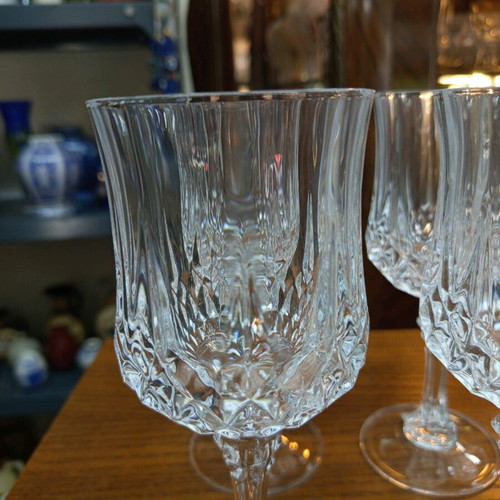 Glass wine glasses stemmed rhombus set of 6 new